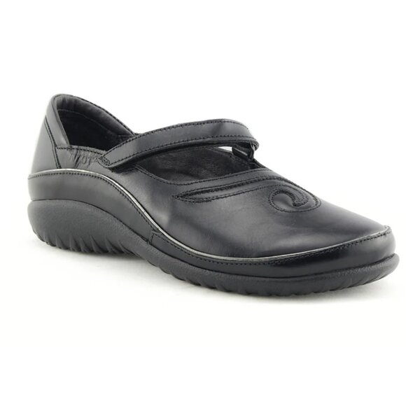 New Naot Matai Black Madras Mary Jane Orthodic Comfort Flats Women